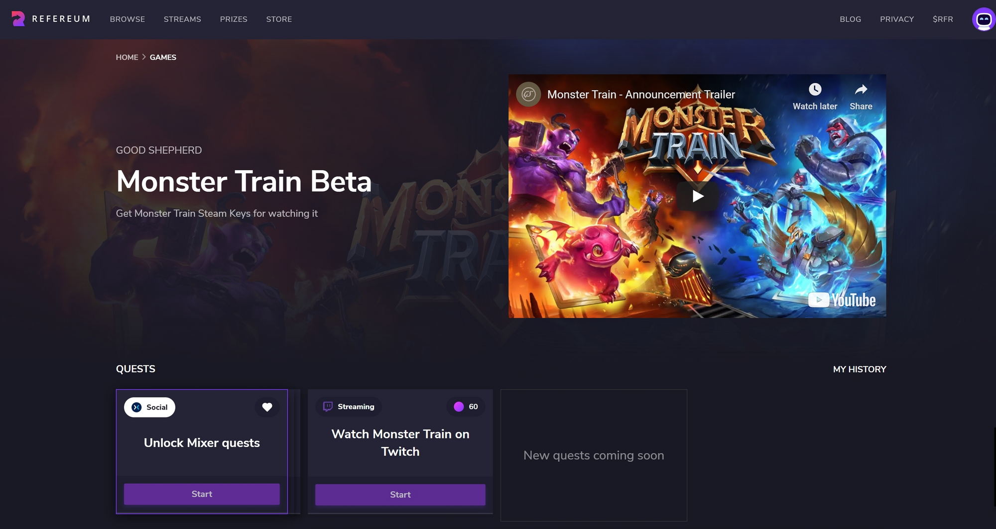 Receive Free Monster Train beta keys for watching & streaming on Twitch, Mixer, and DLive