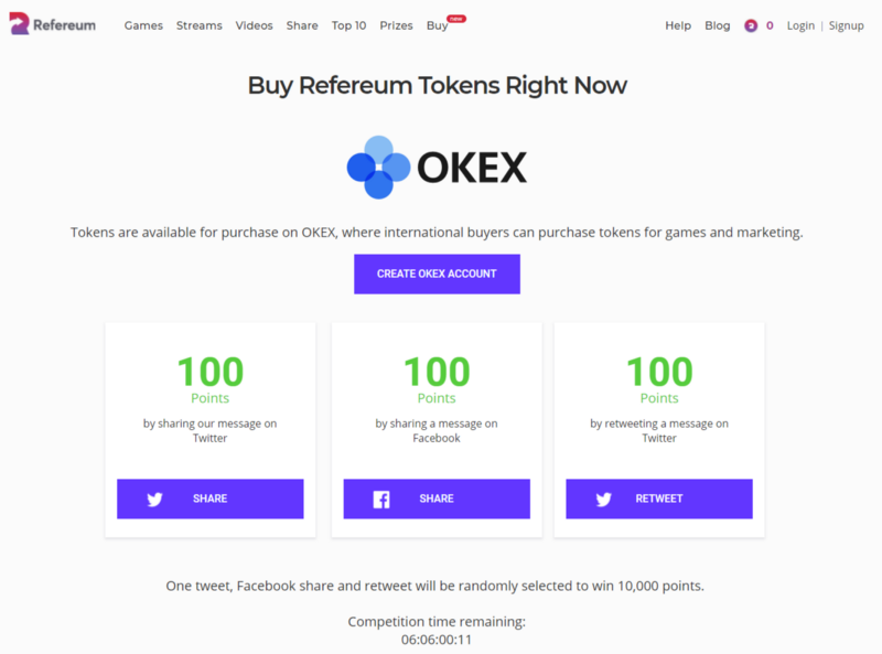 Refereum tokens unlocked and purchasable on OKEX