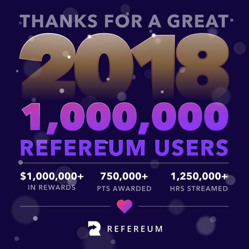 1 Million Refereum users | 2018 year end review